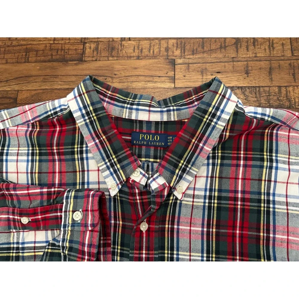 NWT $138 Polo Ralph Lauren Mens 4XB Pony Plaid Oxford Button Down Shirt Big - Picture 11 of 11
